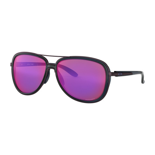 aviator style Oakley sunglasses with black frames and pink lenses
