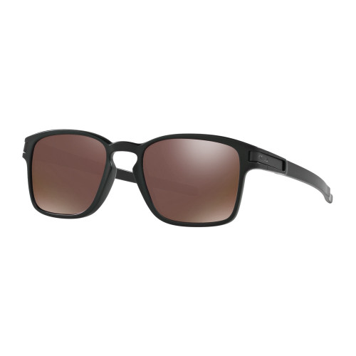 square frame Oakley sunglasses with brown lenses and black frames